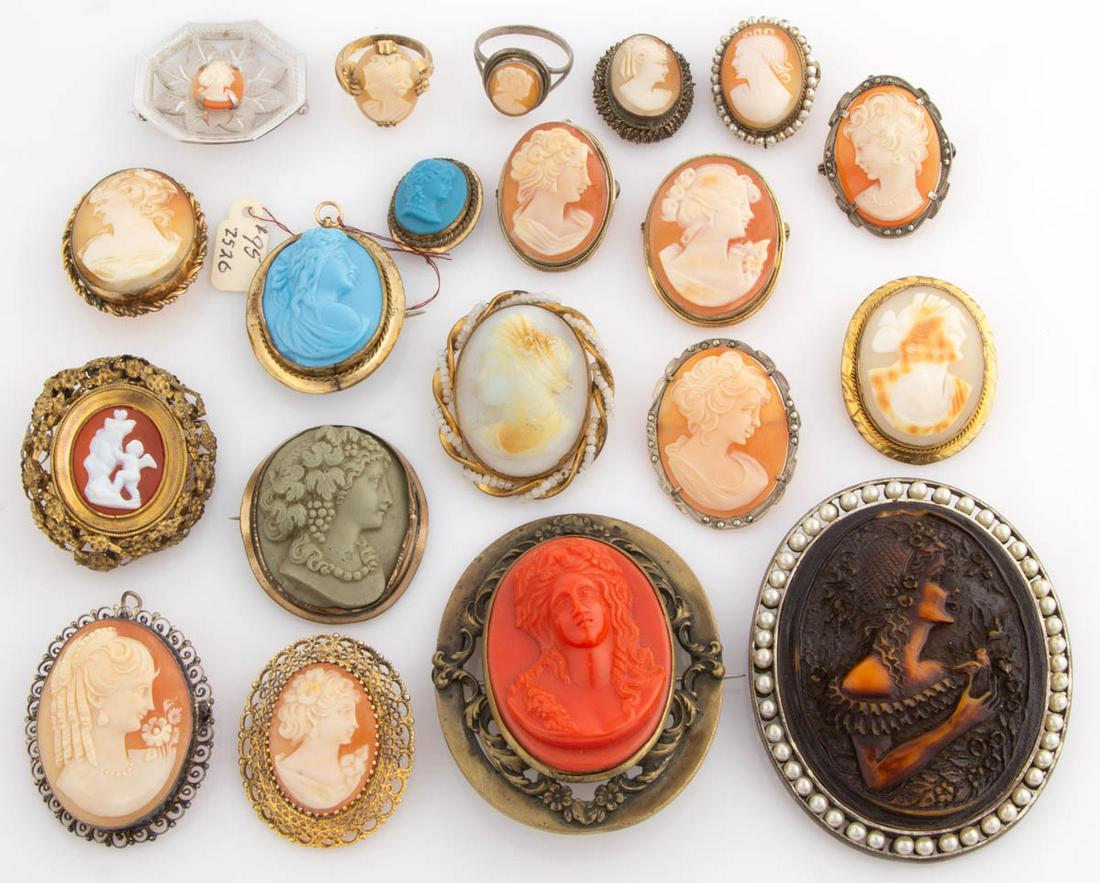 ANTIQUE AND VINTAGE CARVED SHELL AND OTHER CAMEO (1 of 2)