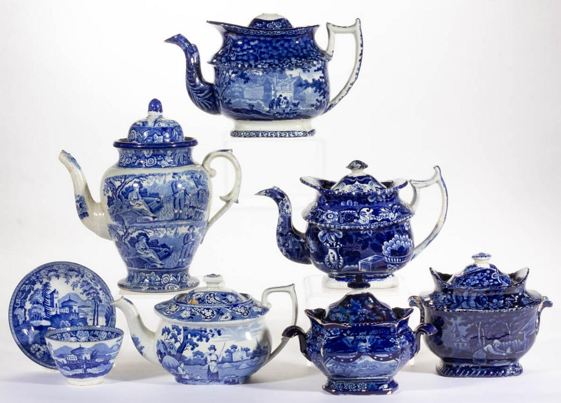 ENGLISH STAFFORDSHIRE TRANSFER-PRINTED CERAMIC TEA AND (1 of 1)