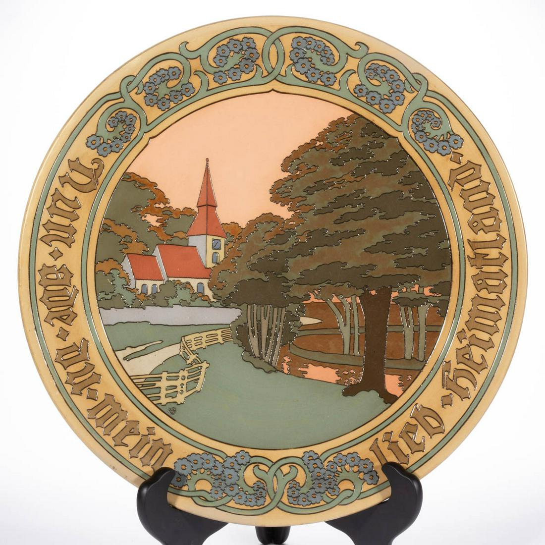 GERMAN METTLACH CERAMIC LARGE PLAQUE (1 of 3)