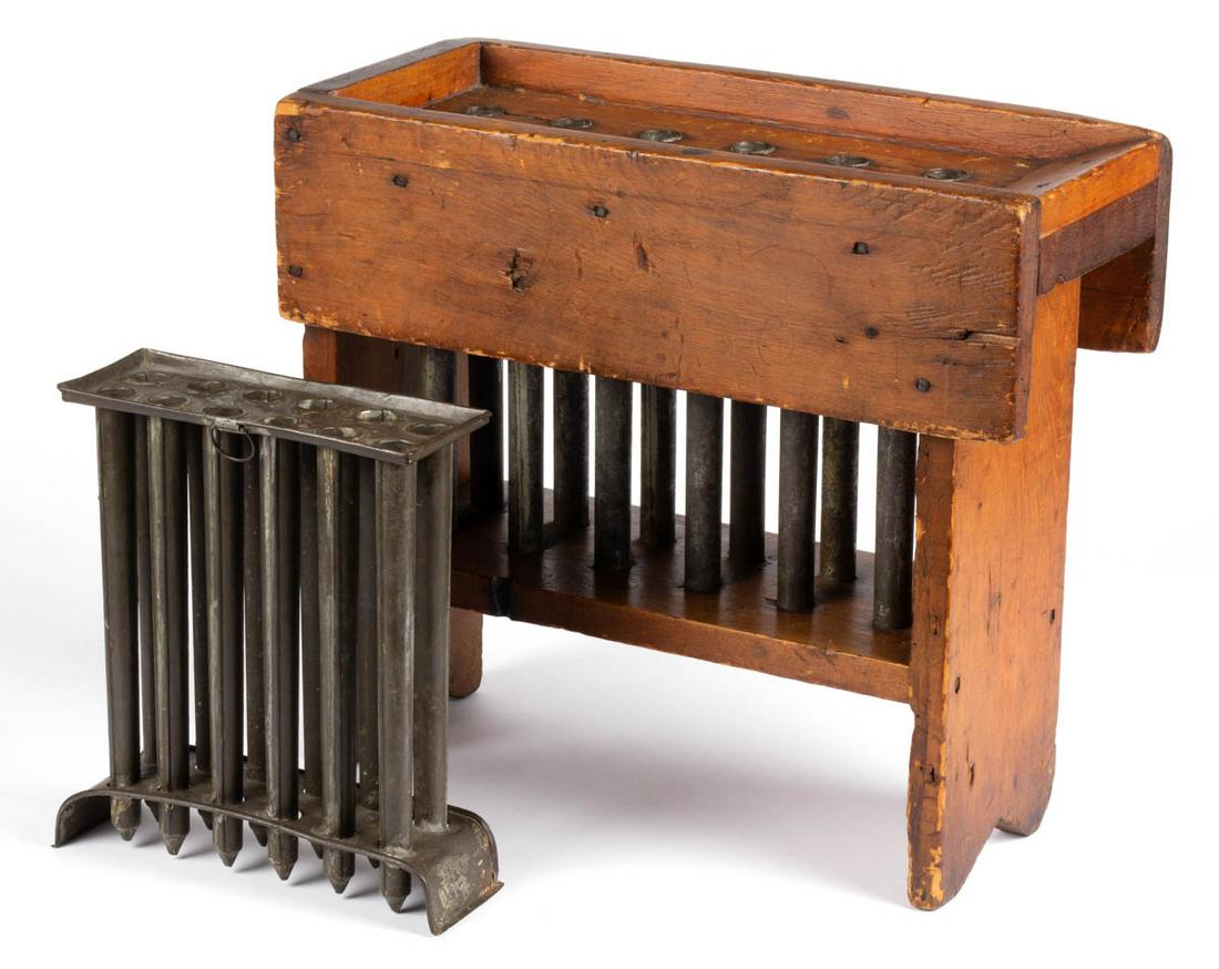 AMERICAN PINE AND SHEET-IRON / TIN 12-TUBE TABLE-TOP (1 of 5)