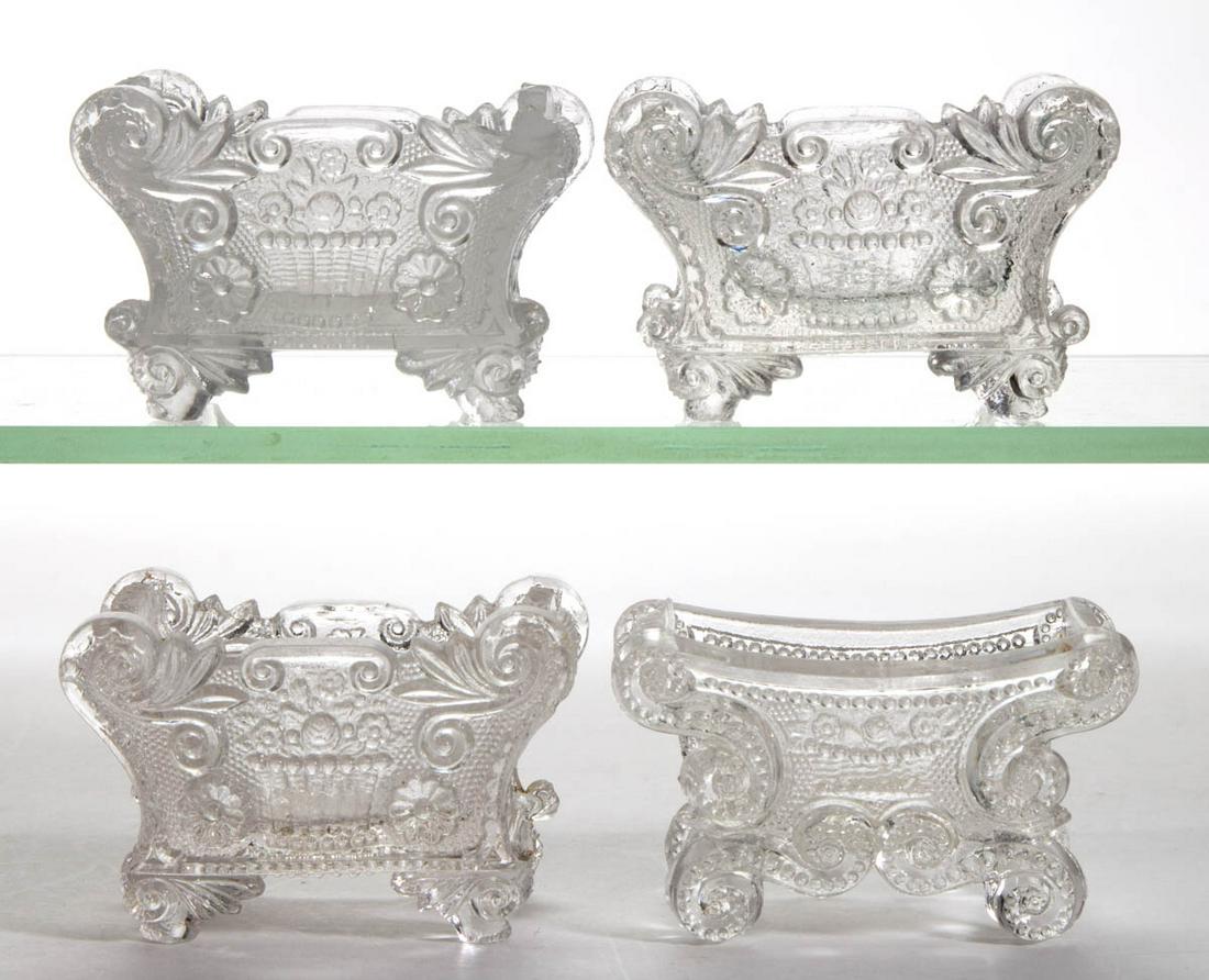 ASSORTED PRESSED BASKET OF FLOWERS LACY OPEN SALTS, LOT (1 of 1)