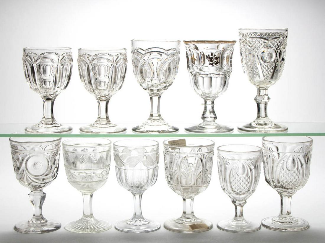 ASSORTED FLINT EAPG GOBLETS, LOT OF 11 (1 of 1)