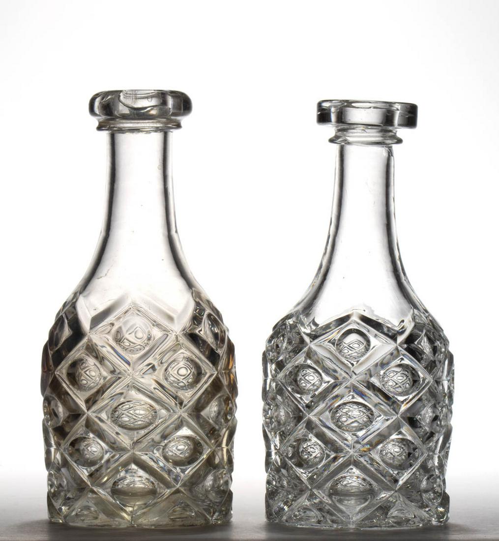 DIAMOND THUMBPRINT PAIR OF BITTER'S / BARBER'S BOTTLES (1 of 1)