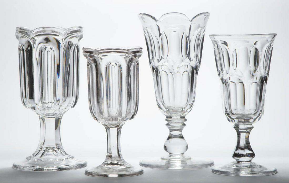 ASSORTED FLINT EAPG CELERY VASES, LOT OF FOUR (1 of 1)