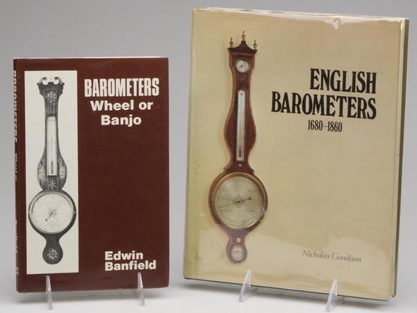 ENGLISH BAROMETER REFERENCE VOLUMES, LOT OF TWO: ENGLISH BAROMETER REFERENCE VOLUMES, LOT OF TWO, consisting of "English Barometers - 1680 - 1860", by Nicholas Goodison, Suffolk, England: Antique Collectors' Club, 1977; and "Barometers - Wheel or Ba