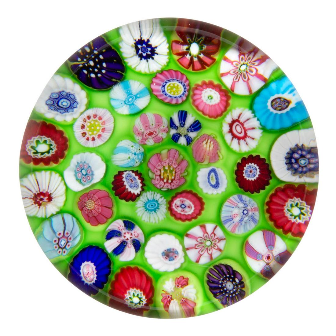 ANTIQUE CLICHY CONCENTRIC MILLEFIORI ART GLASS MAGNUM (1 of 2)