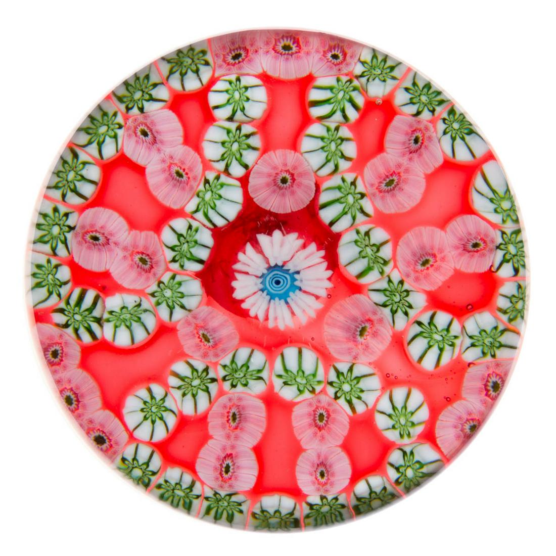 ANTIQUE CLICHY INTERLACED GARLANDS MILLEFIORI ART GLASS (1 of 2)