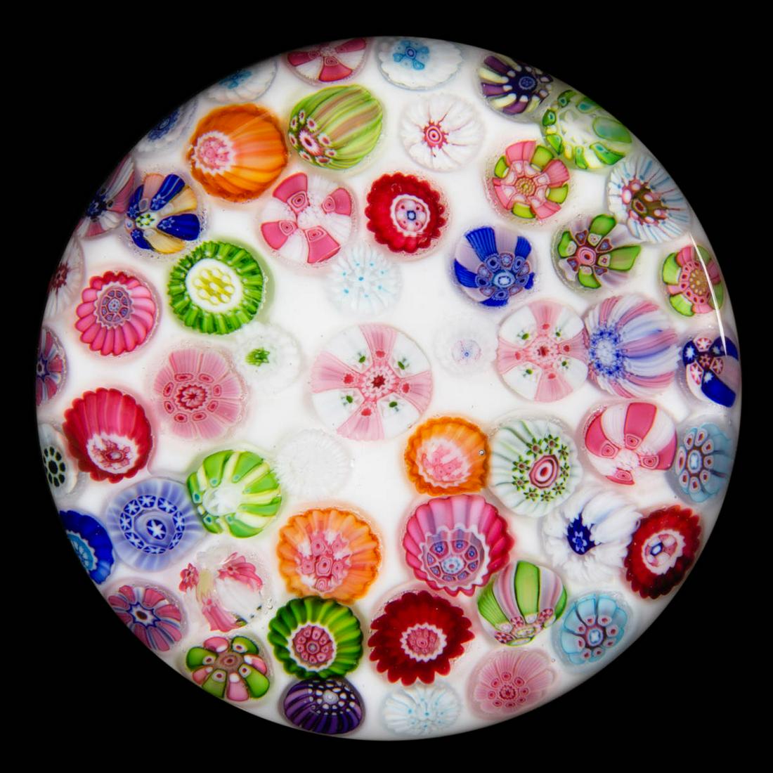ANTIQUE CLICHY CONCENTRIC MILLEFIORI ART GLASS (1 of 2)