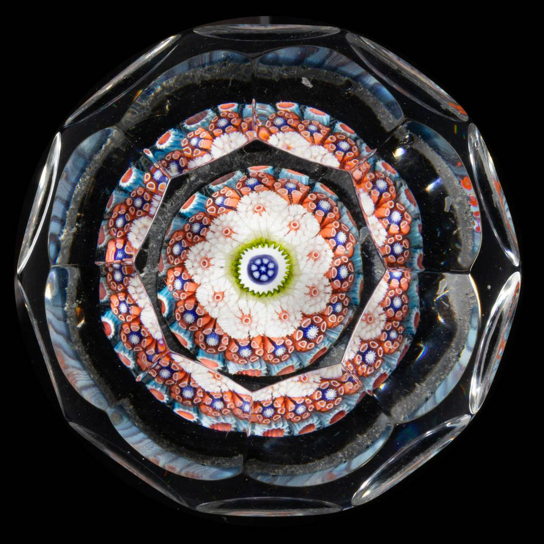 ANTIQUE SAINT-LOUIS CONCENTRIC MUSHROOM MILLEFIORI ART (1 of 2)