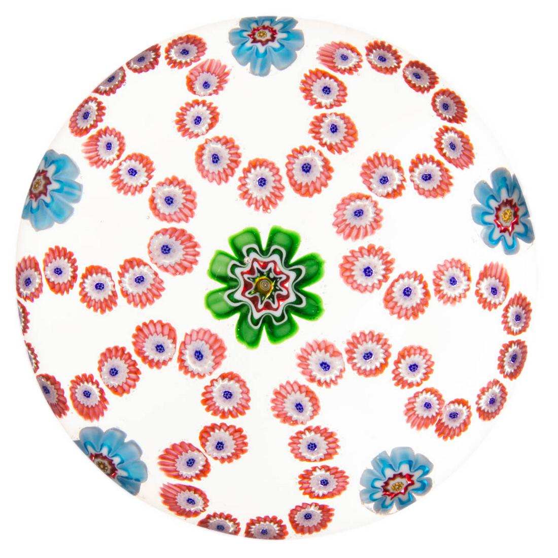 ANTIQUE CLICHY GARLAND MILLEFIORI ART GLASS PAPERWEIGHT (1 of 2)