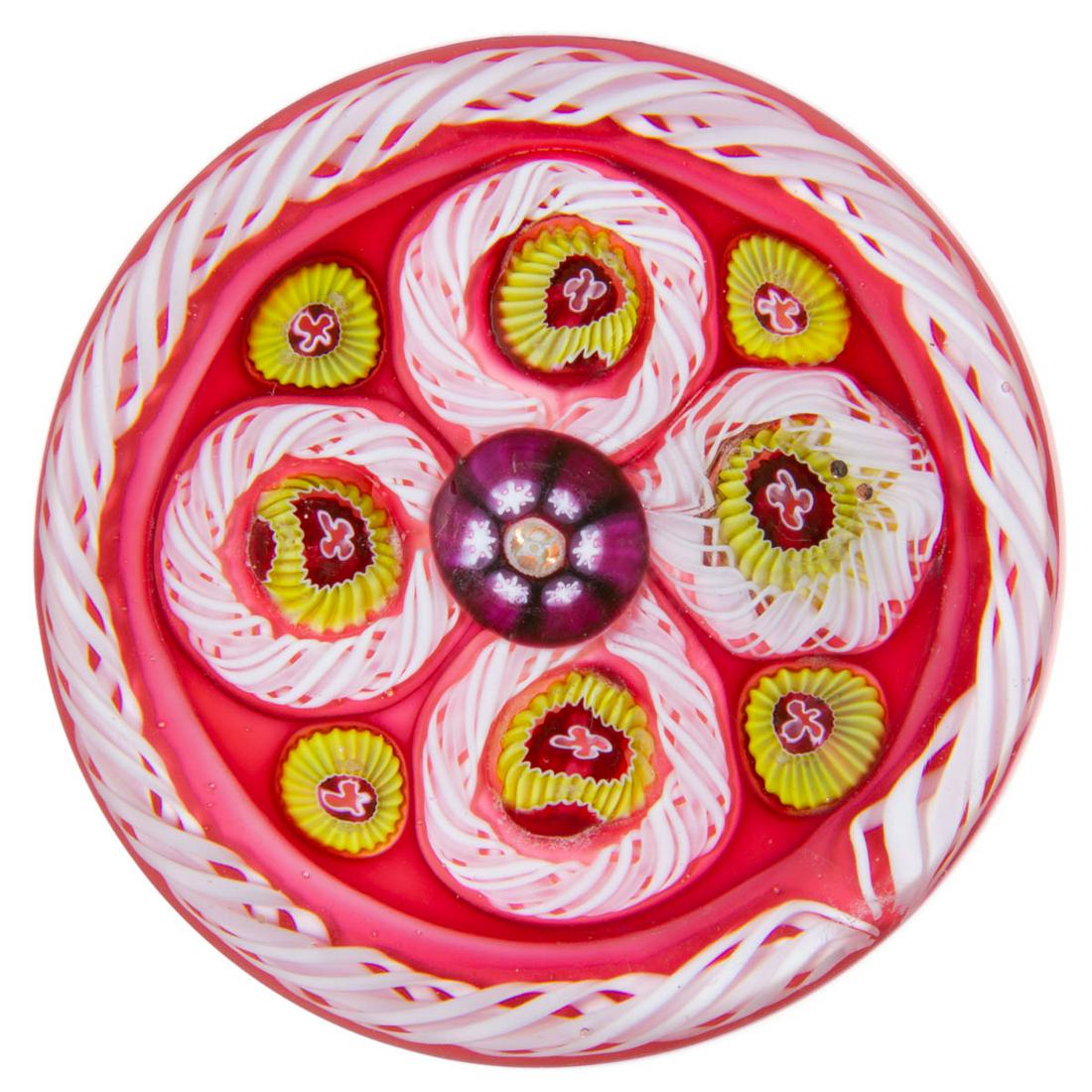 ANTIQUE VAL ST. LAMBERT RONDELS MILLEFIORI ART GLASS (1 of 2)