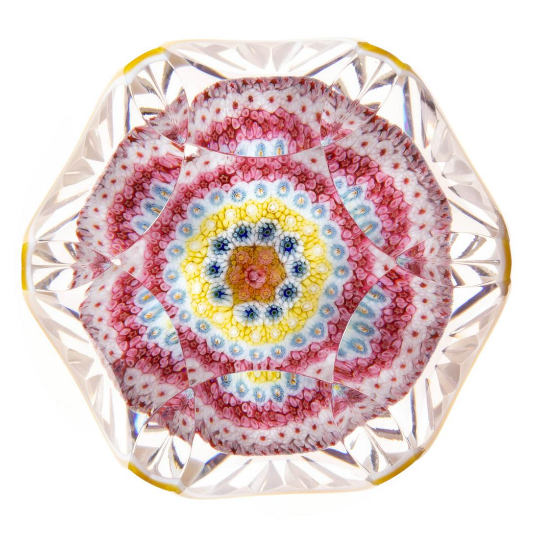 VINTAGE BACCARAT CUT DOUBLE-OVERLAY MUSHROOM MILLEFIORI (1 of 2)