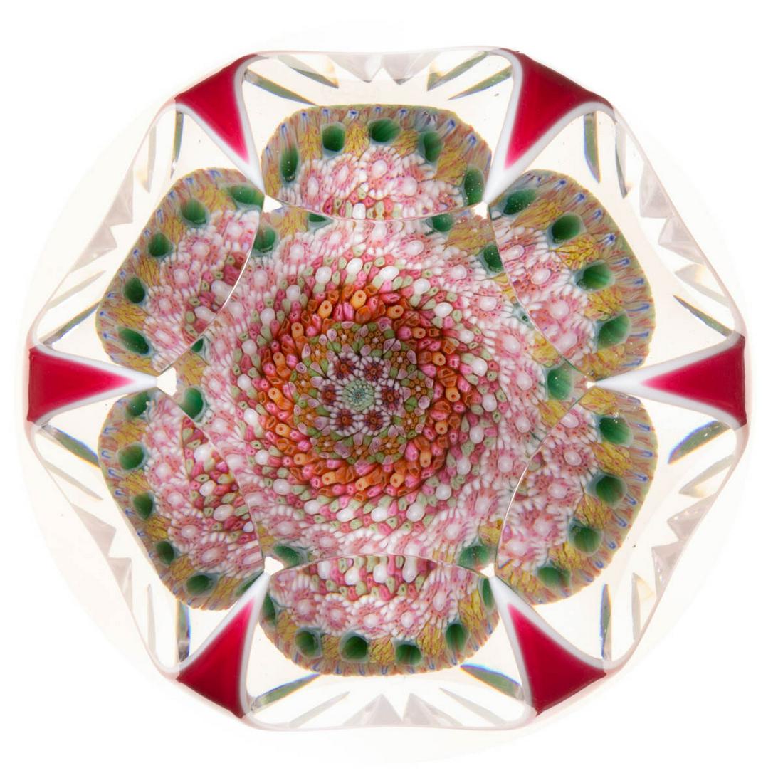 VINTAGE BACCARAT CUT DOUBLE-OVERLAY MUSHROOM MILLEFIORI (1 of 2)