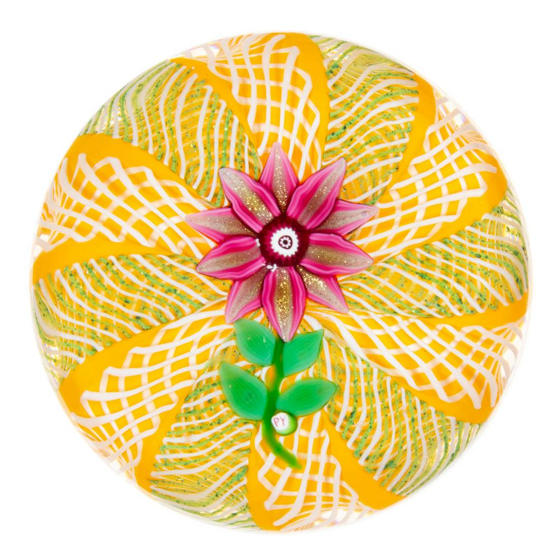 PAUL YSART (SCOTTISH, 1904-1979) SINGLE-FLOWER LAMPWORK (1 of 2)