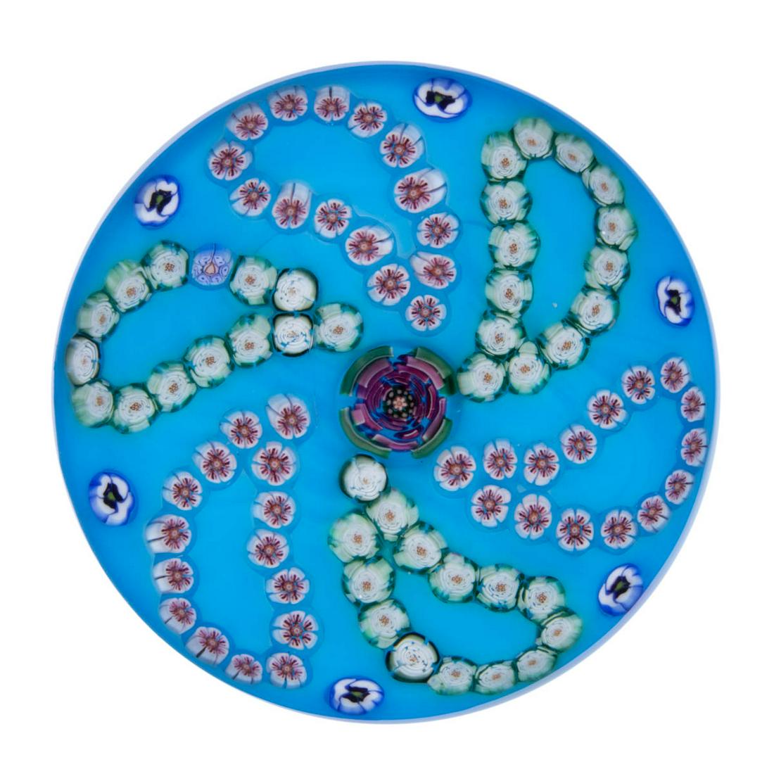 PARABELLE SWIRLING GARLAND MILLEFIORI STUDIO ART GLASS (1 of 2)