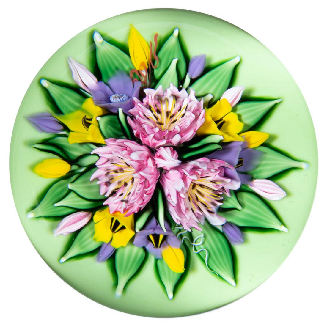 RICHARD LOESEL (FRENCH, XX/XXI) FLORAL BOUQUET LAMPWORK (1 of 2)