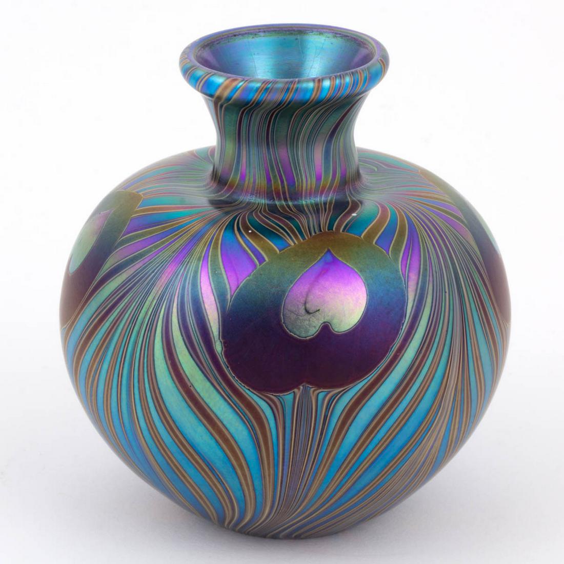 LUNDBERG STUDIOS PEACOCK FEATHER IRIDESCENT STUDIO ART (1 of 4)