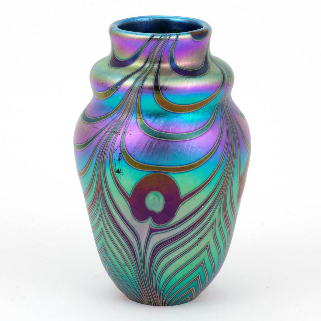 LUNDBERG STUDIOS PEACOCK EYE IRIDESCENT STUDIO ART (1 of 4)