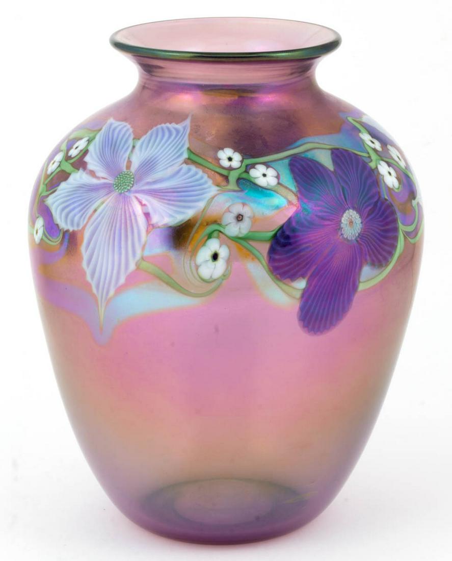 ORIENT & FLUME FLORAL BAND IRIDESCENT STUDIO ART GLASS (1 of 4)