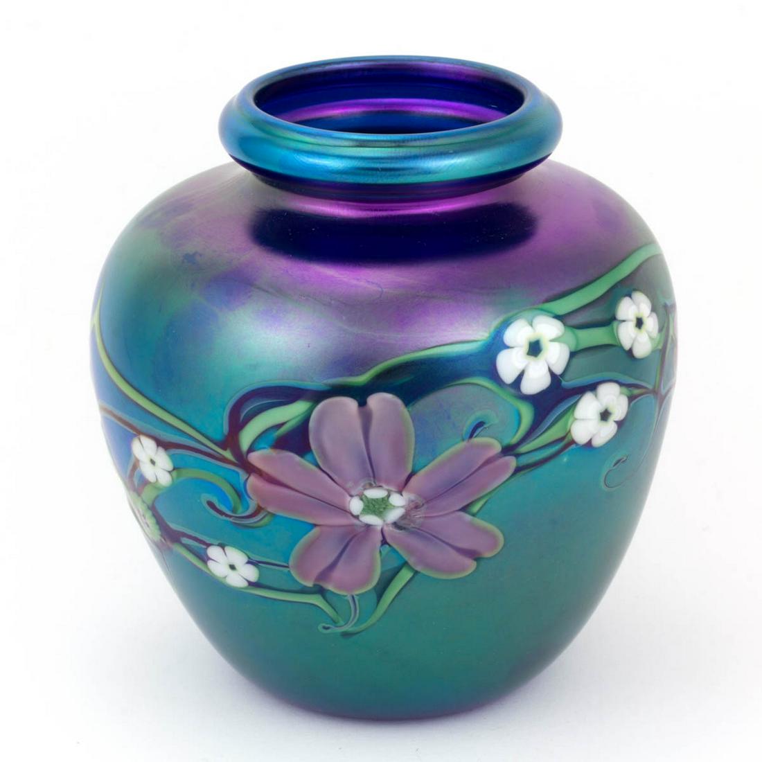 ORIENT & FLUME FLORAL BAND IRIDESCENT STUDIO ART GLASS (1 of 4)
