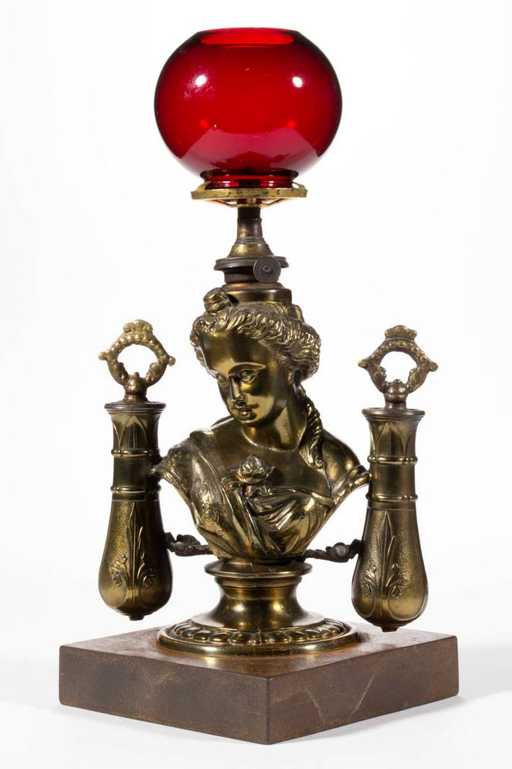 EDWARD MILLER FIGURAL CIGAR LAMP / LIGHTER (1 of 3)