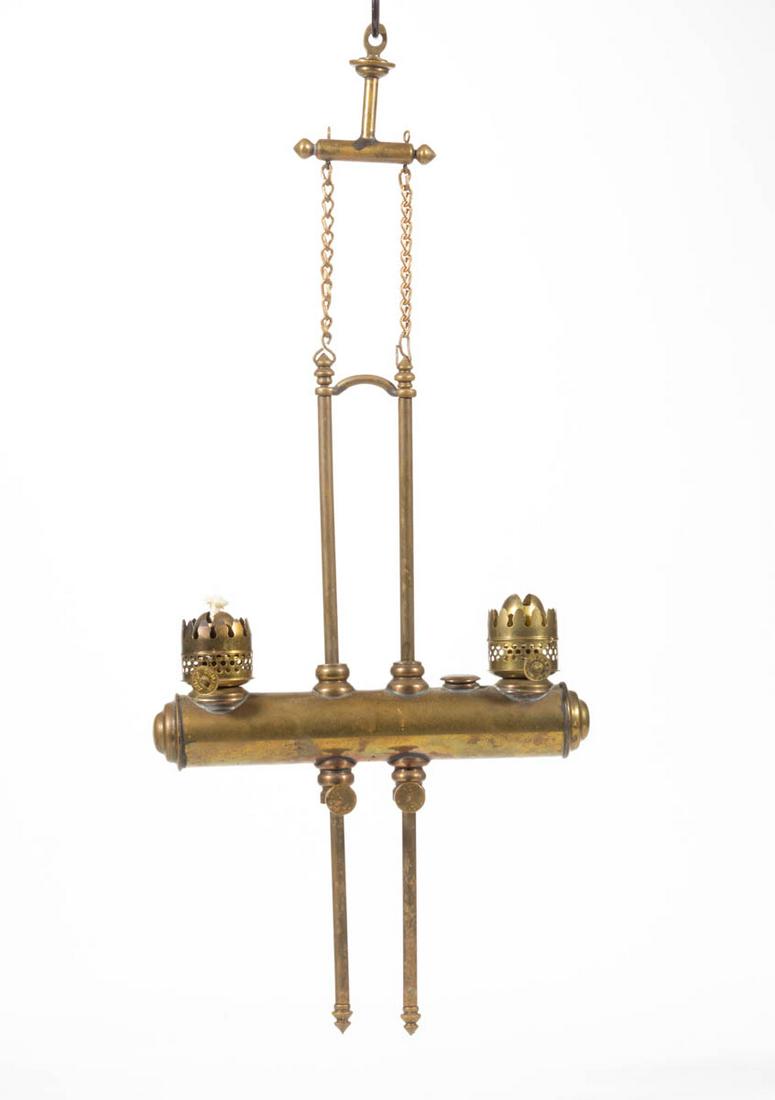 UNLISTED BRASS DOUBLE-ARM MINIATURE HANGING STUDENT (1 of 2)