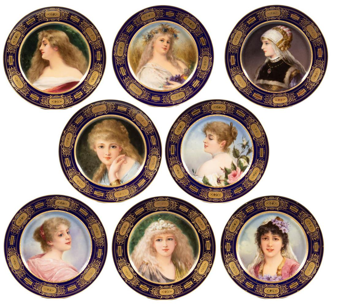 AUSTRIAN ROYAL VIENNA HAND-PAINTED PORCELAIN CABINET (1 of 9)