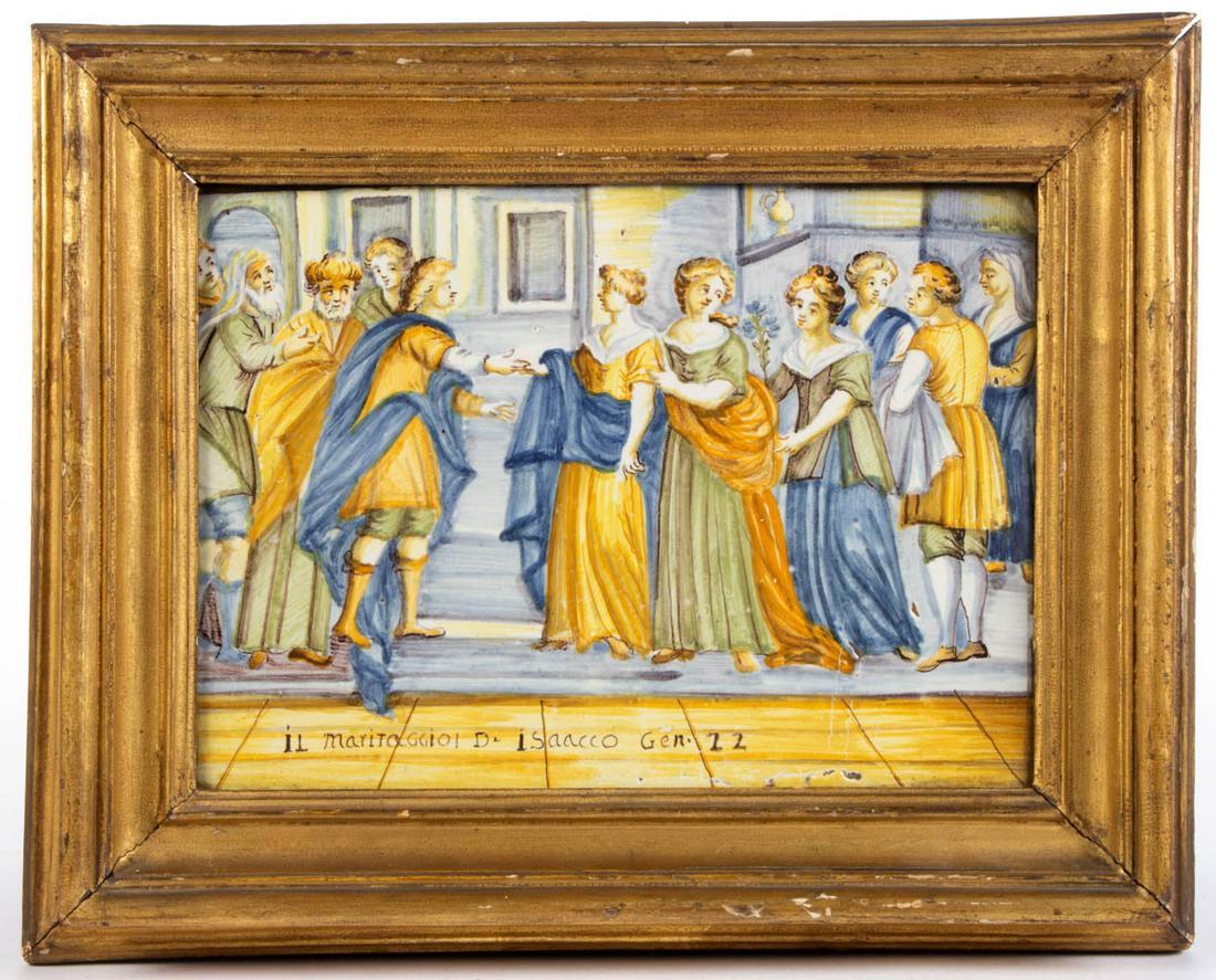 ITALIAN MAIOLICA / MAJOLICA BIBLICAL MOTIF EARTHENWARE (1 of 3)