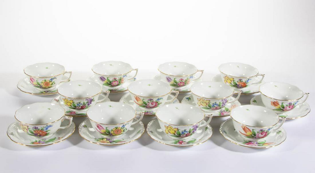 HUNGARIAN HEREND PRINTEMPS PORCELAIN CUP AND SAUCER (1 of 2)