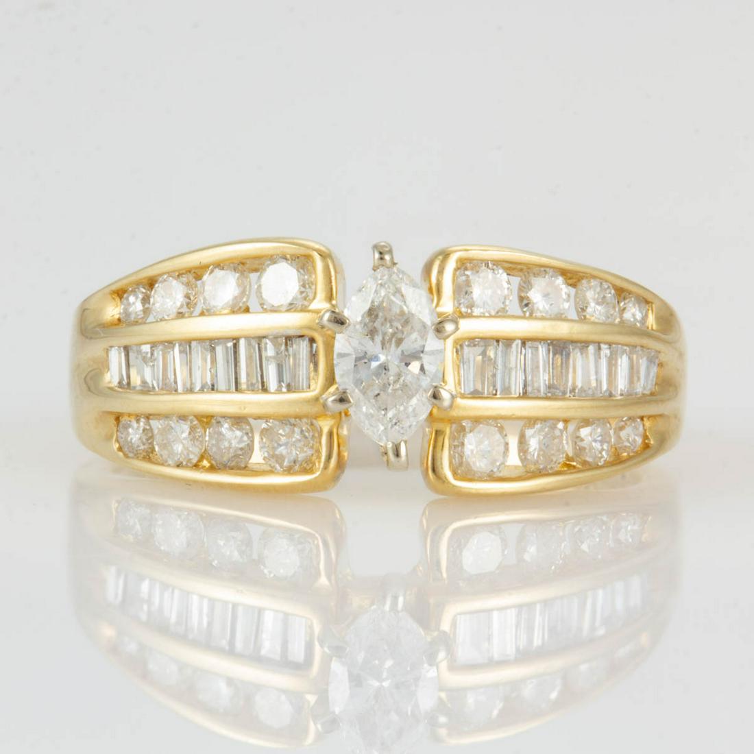VINTAGE / CONTEMPORARY 14K YELLOW GOLD AND DIAMOND (1 of 3)