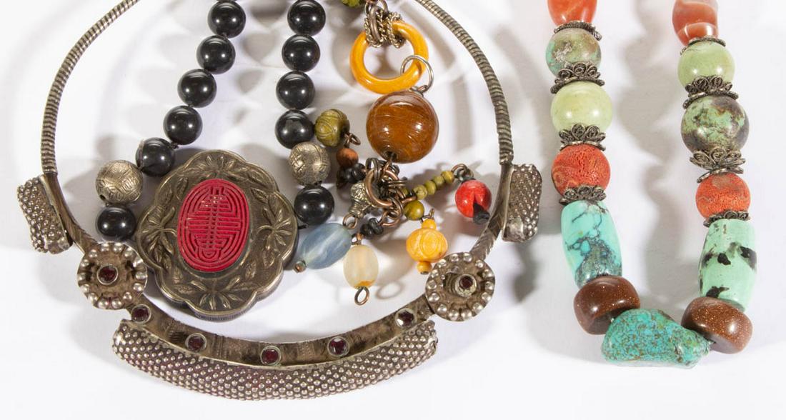 CHINESE AND OTHER NECKLACES, LOT OF FOUR (1 of 2)