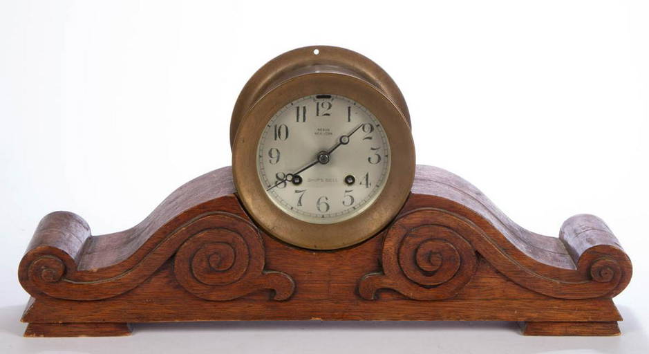 Negus, New York Brass Ship's Bell Clock