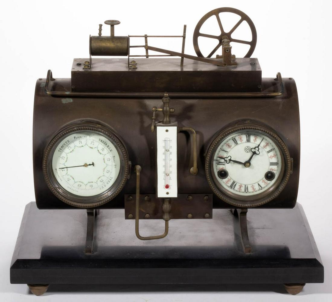 MODERN FRENCH-STYLE BRASS AUTOMATON CLOCK (1 of 7)