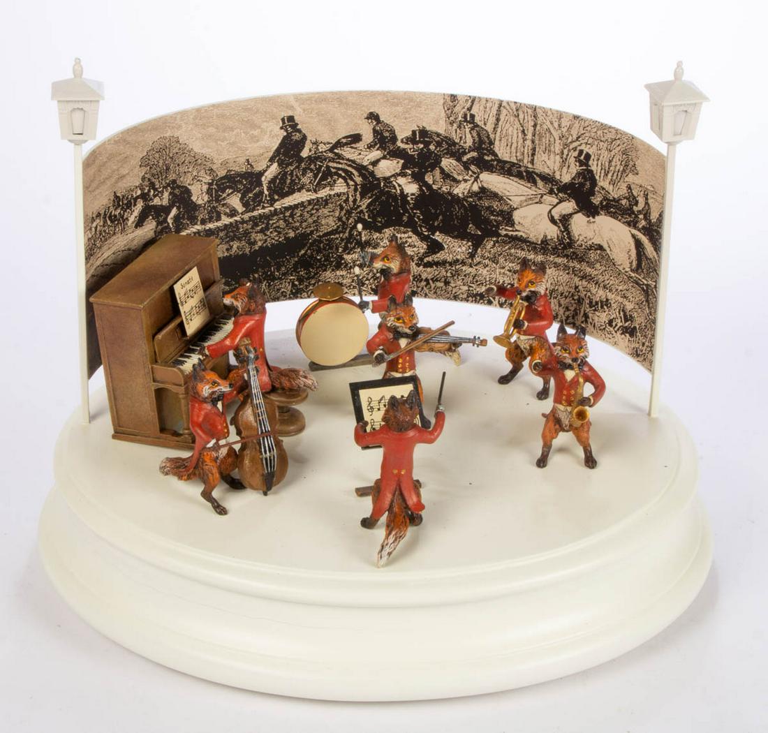 VIENNA BRONZE-ATTRIBUTED COLD-PAINTED BRONZE FOX (1 of 5)