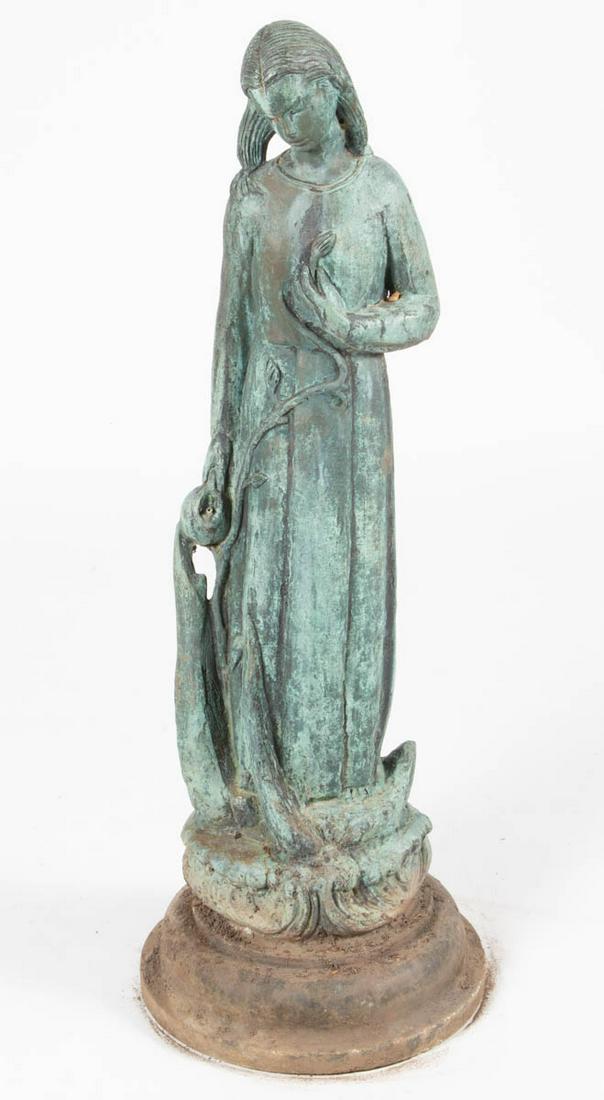 KENNETH LYNCH & SONS CAST-LEAD FIGURAL GARDEN STATUE (1 of 8)