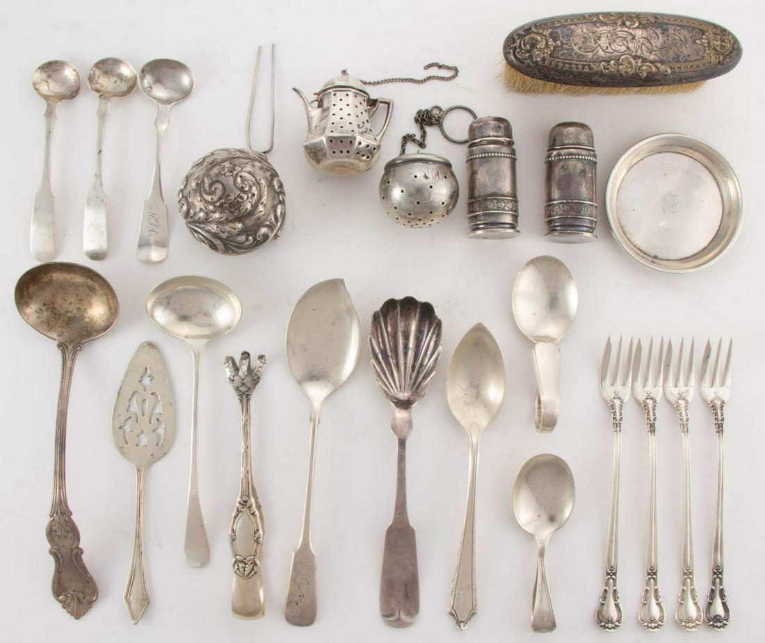 GORHAM AND OTHER STERLING AND COIN SILVER ARTICLES, LOT (1 of 1)