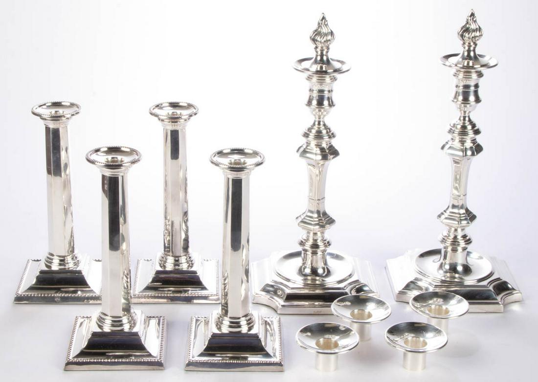 ELLIS-BARKER ENGLISH SILVER-PLATED CANDLESTICKS, LOT OF (1 of 1)