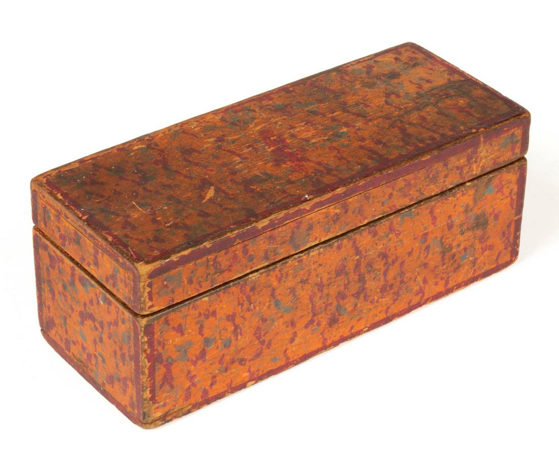 AMERICAN PAINT-DECORATED POPLAR DIMINUTIVE BOX (1 of 5)