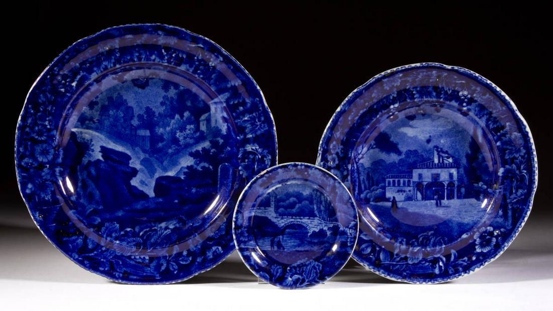 STAFFORDSHIRE FRENCH VIEW TRANSFER-PRINTED CERAMIC (1 of 2)