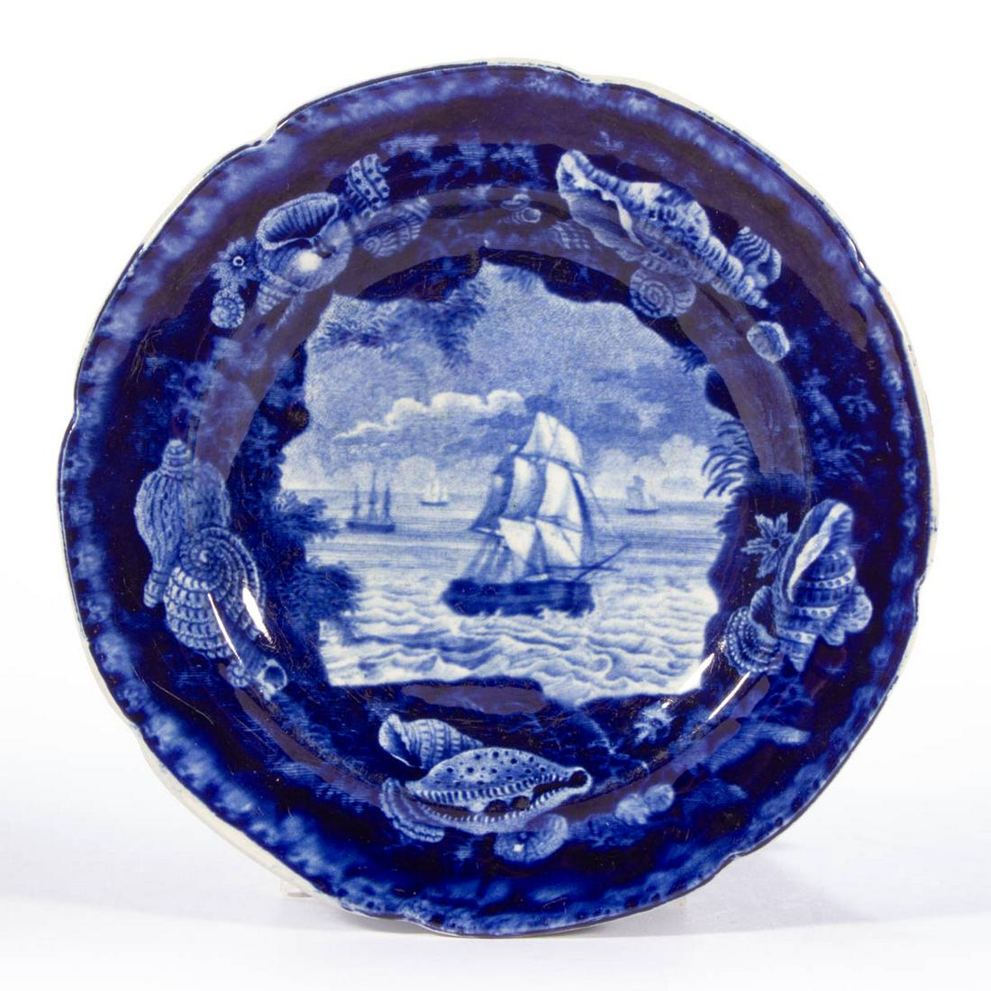 STAFFORDSHIRE BOAT / NAUTICAL MOTIF TRANSFER-PRINTED (1 of 2)