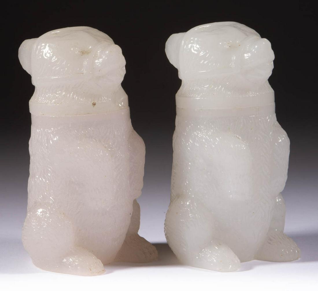 PRESSED MUZZLED BEAR SMALL-SIZE JARS, LOT OF TWO (1 of 1)