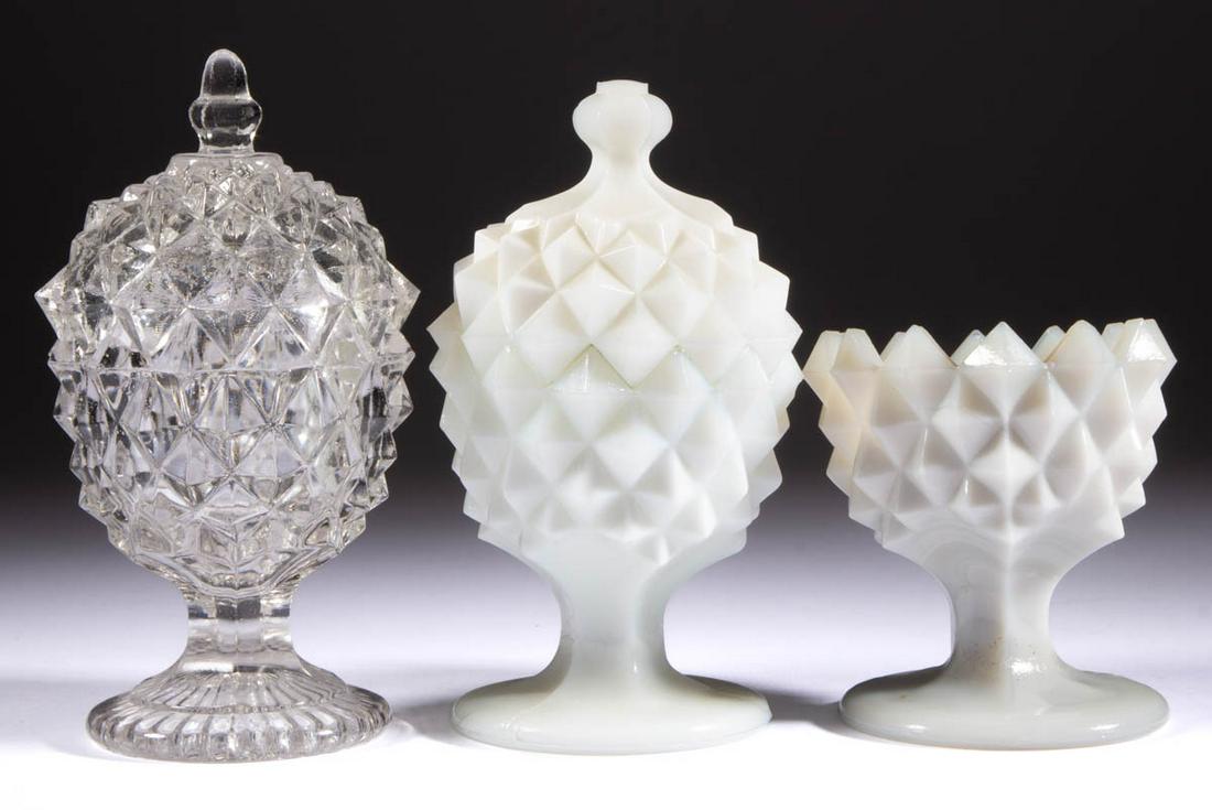 SAWTOOTH COVERED EGG CUPS / POMADES, LOT OF TWO (1 of 1)