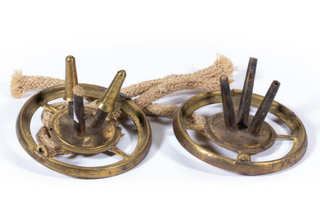 BRASS FLUID BURNERS / SHADE RINGS, LOT OF TWO (1 of 1)
