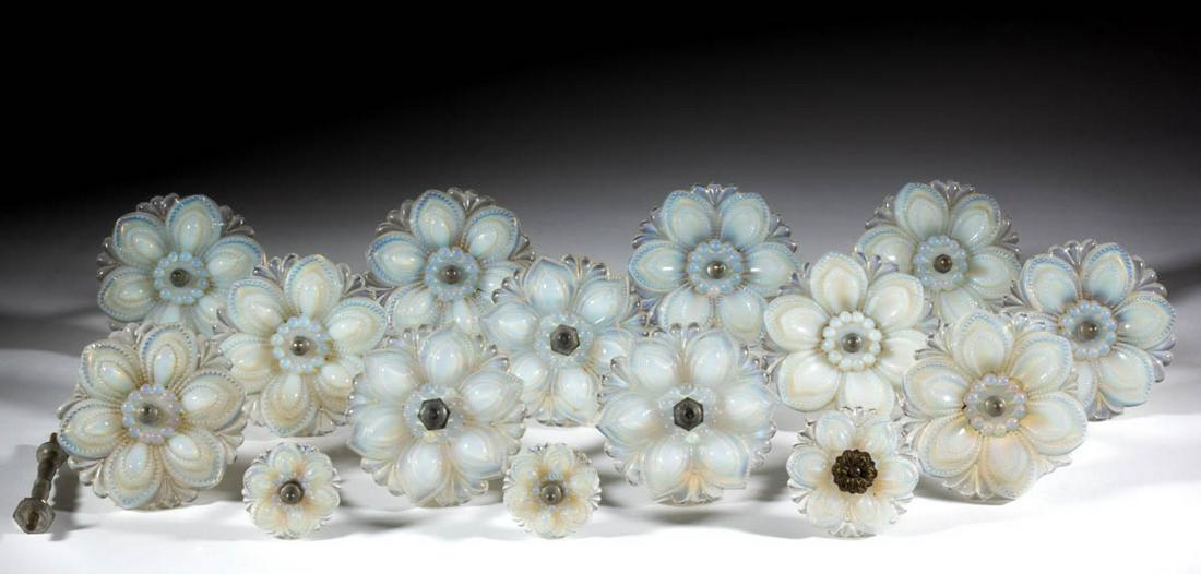 PRESSED ROSETTE CURTAIN PINS / TIE BACKS, LOT OF 15 (1 of 1)