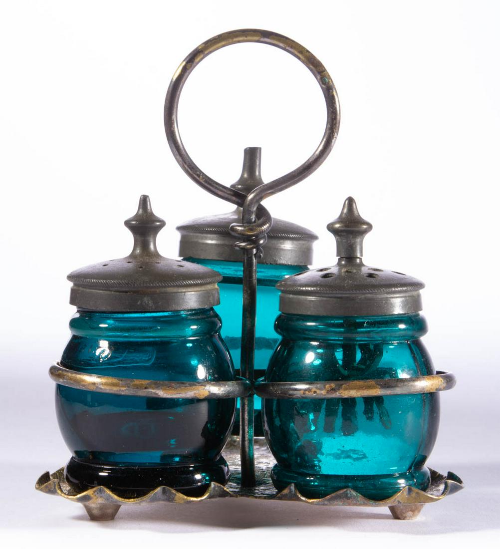 BLOWN-MOLDED CHRISTMAS CASTER SET (1 of 1)