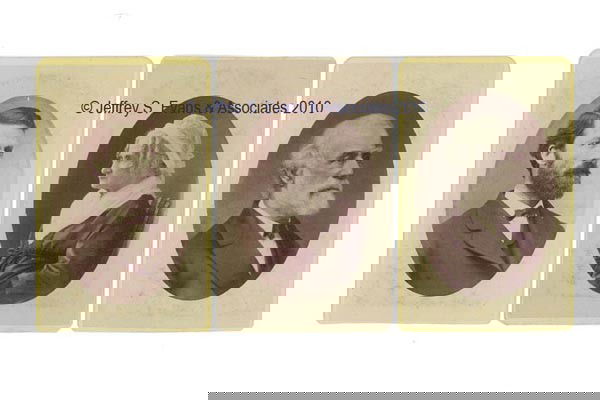 THREE ROBERT E. LEE & FAMILY LEXINGTON, VA CARTE D: THREE ROBERT E. LEE & FAMILY LEXINGTON, VA CARTE DE VISITE PHOTOS comprising individual images of Robert E. Lee and Mary Anna Custis Lee, along with their son George Washington Custis Lee, each with a