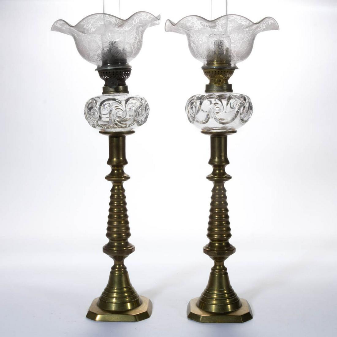 SCROLL EMBOSSED JUNIOR PEG LAMPS, PAIR (1 of 1)