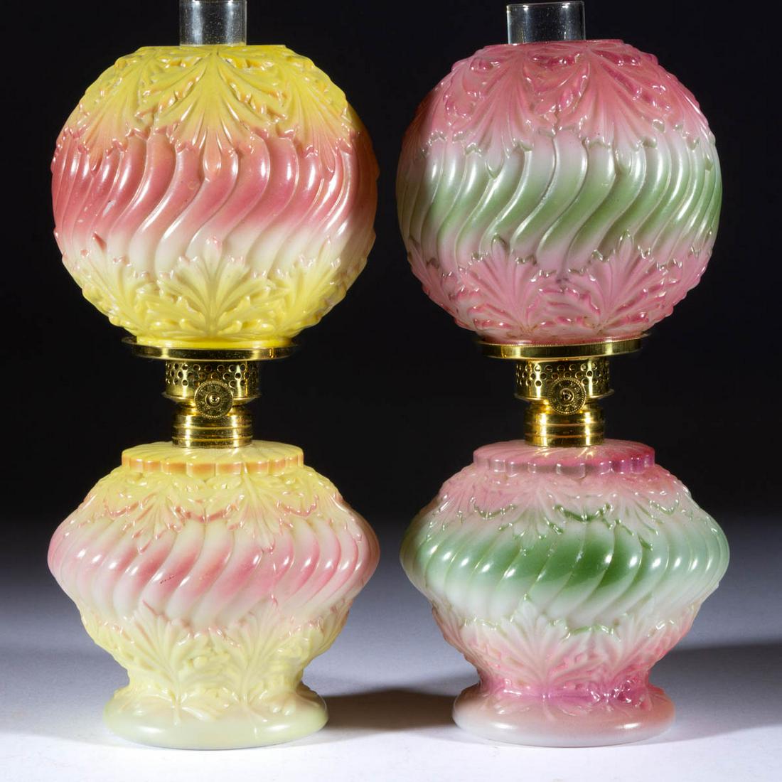 LEAF MINIATURE LAMPS, LOT OF TWO (1 of 1)