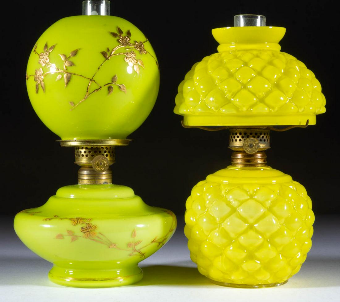 ASSORTED CASED GLASS MINIATURE LAMPS, LOT OF TWO (1 of 1)