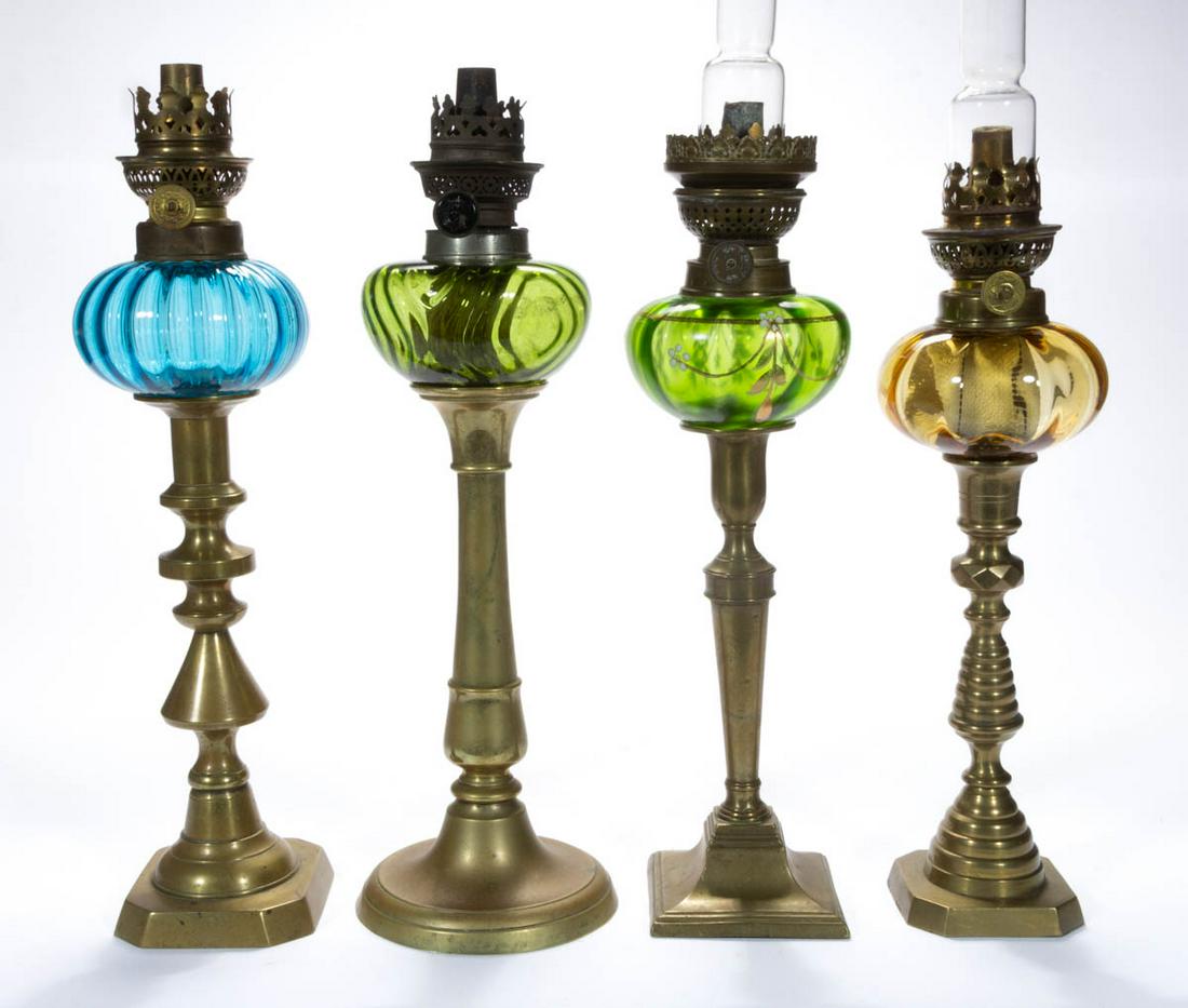 ASSORTED OPTIC PATTERNED JUNIOR PEG LAMPS, LOT OF FOUR (1 of 1)